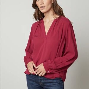 Velvet by Graham & Spencer Posie Split Neck Blouse